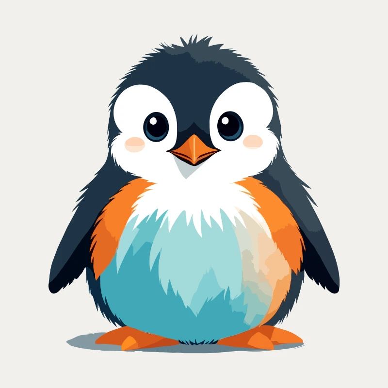 Pinguin Vektor Kunst Lebendige Farben Illustration