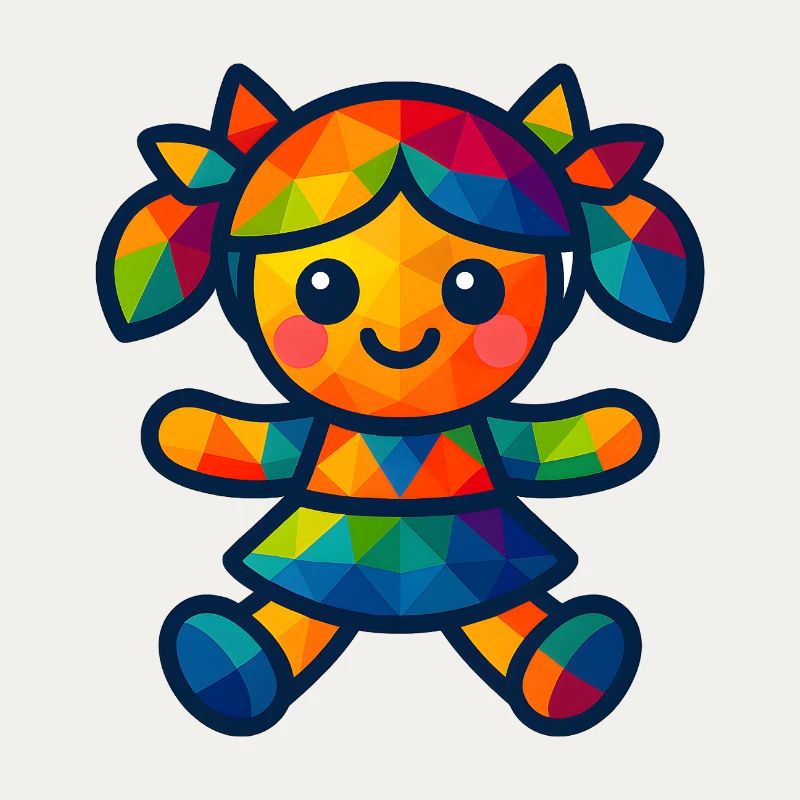 Poupée bébé de style kawaii WPAP Polygon