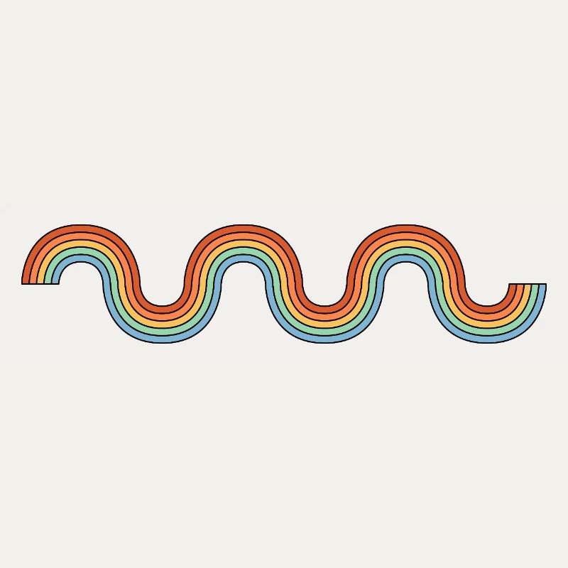 Waves Rainbow Retro
