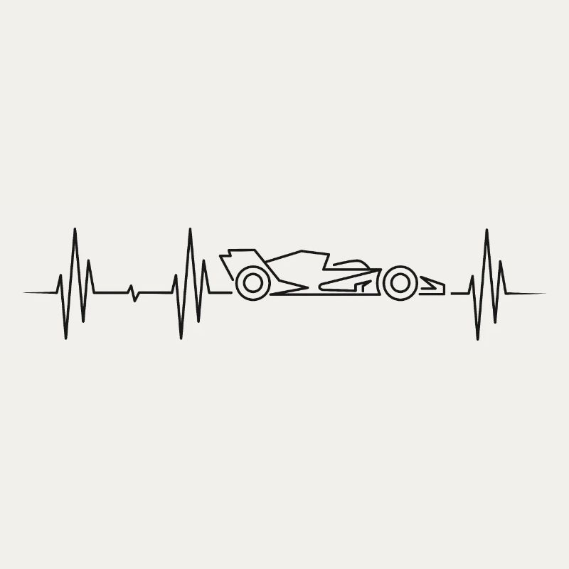 Formule Racing Heartbeat Lines Voitures de course Pulse