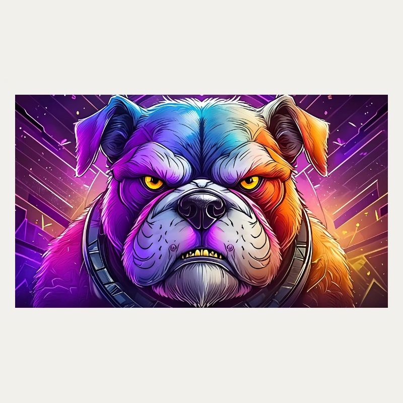 Cute grumpy grouchy animals - bulldog