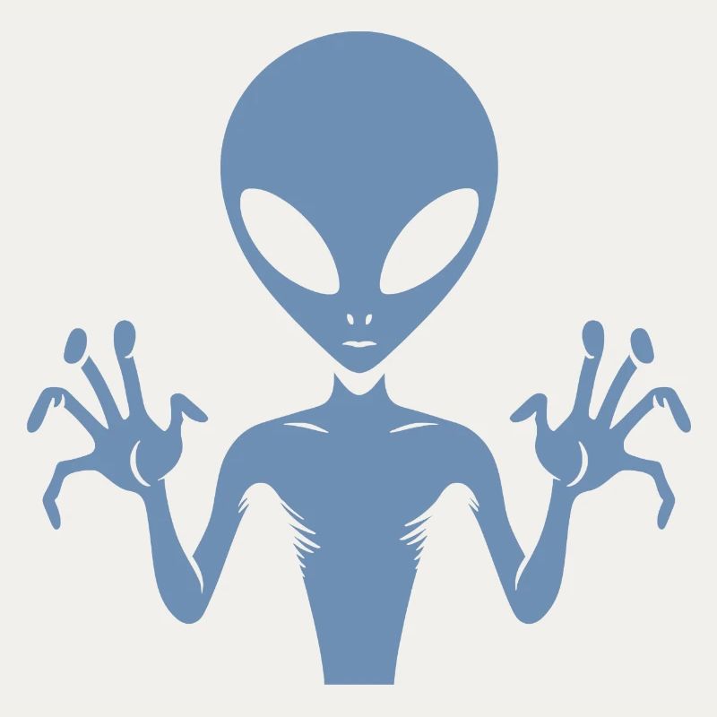 Alien-Außerirdischer-Körper-Silhouette mit Händen