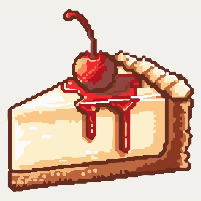 Cheesecake Pixel Icon Cake