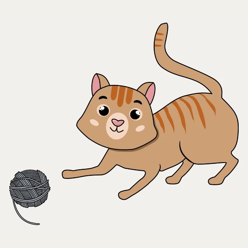 Cat with wool