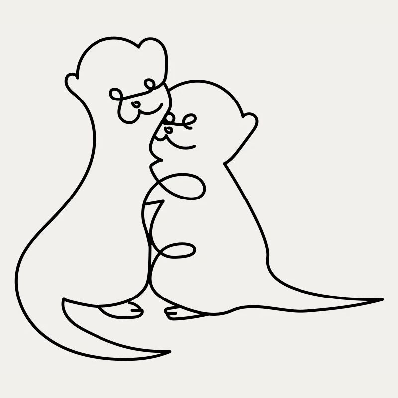 Otter One Line Drawing