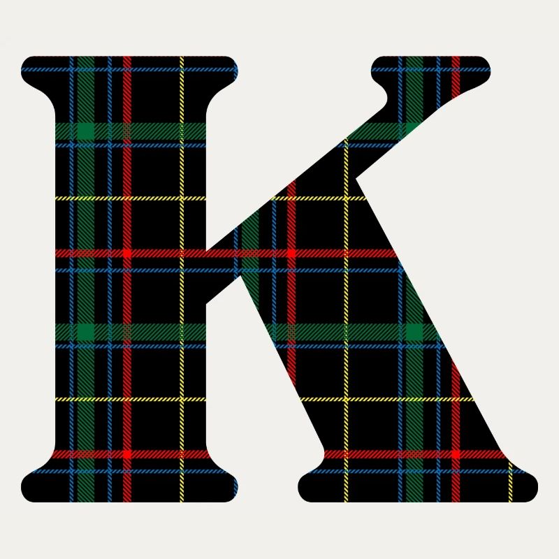 Monogram k scottish tartan
