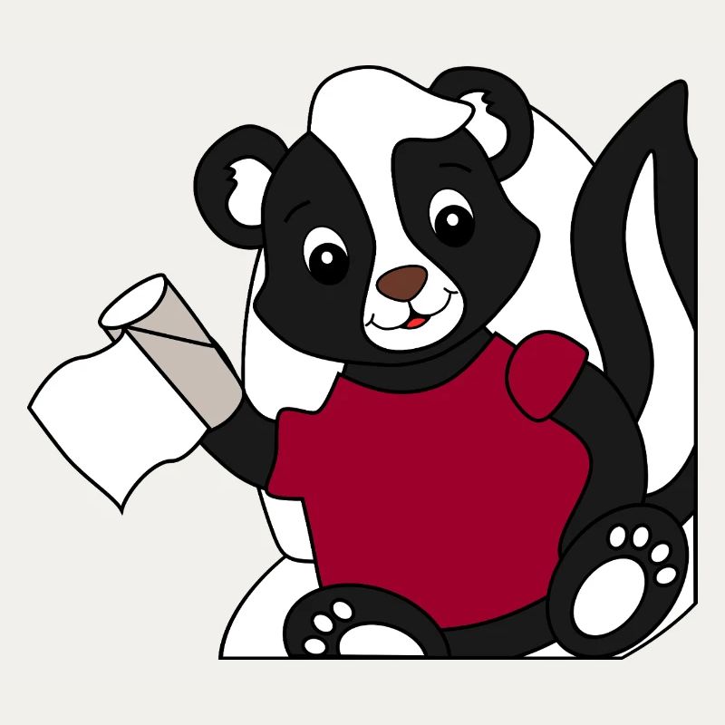 Skunk Pixie on toilet