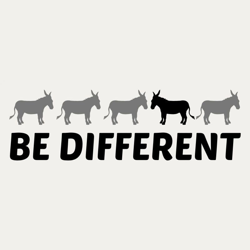 text anders be different esel pferd pony klein pac