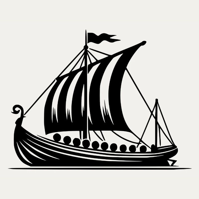 Drachenboot Wikinger Style Segel Design