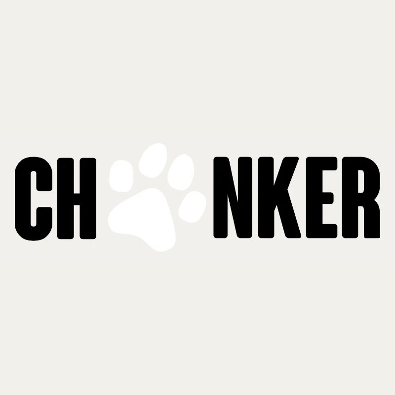 Lettrage Chonker avec patte de chat - noir et blanc