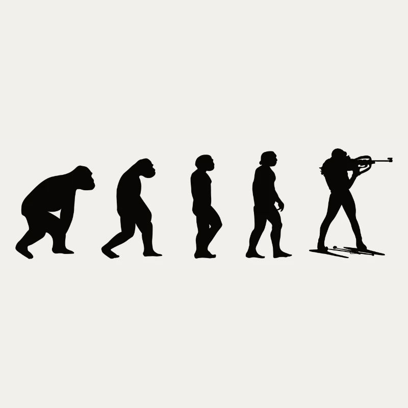 Biathlet Biathlon Geschenk Evolution Wintersport