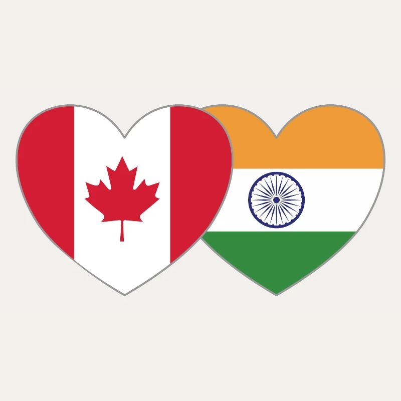 Canada India Flag Heart