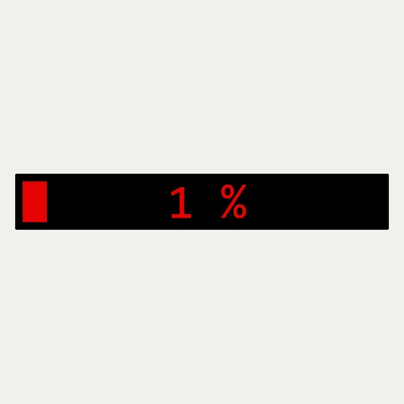 Barre de chargement rectangle Noir Rouge 1%