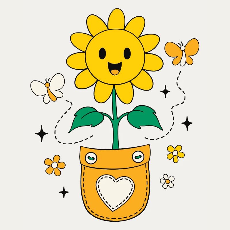Positive Vibes Sunflower Pocket Design