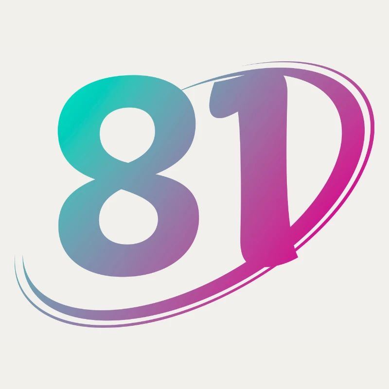 Numéro 81 multicolore