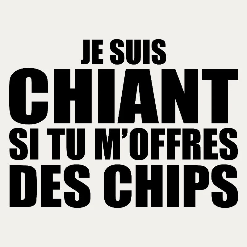 Mann, der liebt: Chips. Lustiger Design-Humor