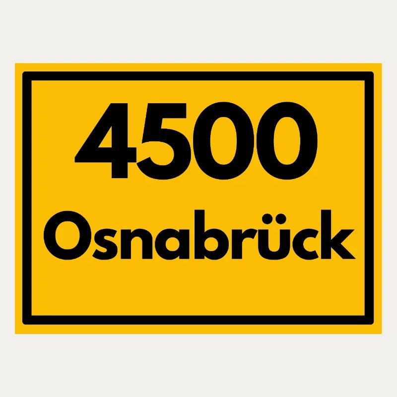 Town sign - then retro old zip code 4500 OSNABRÜCK