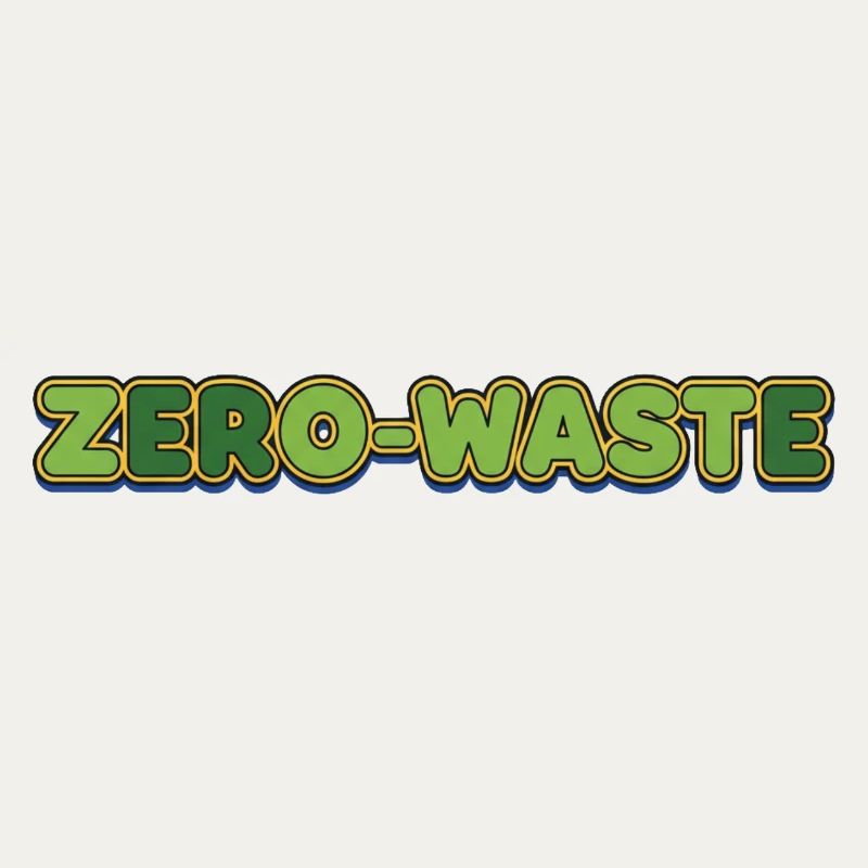 Zéro déchet rétro vert jaune design