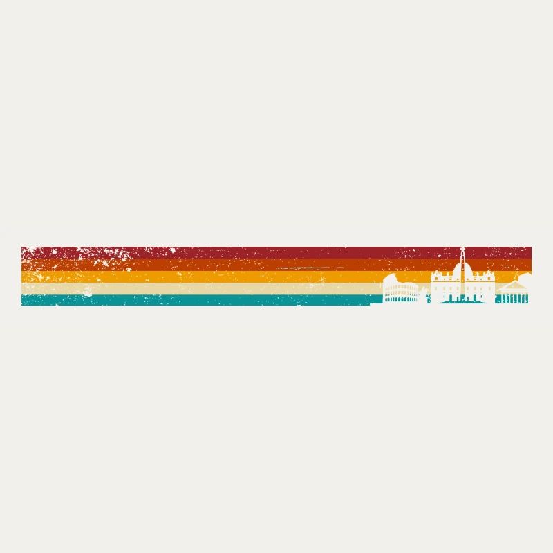Retro Sunset Pier Stripes