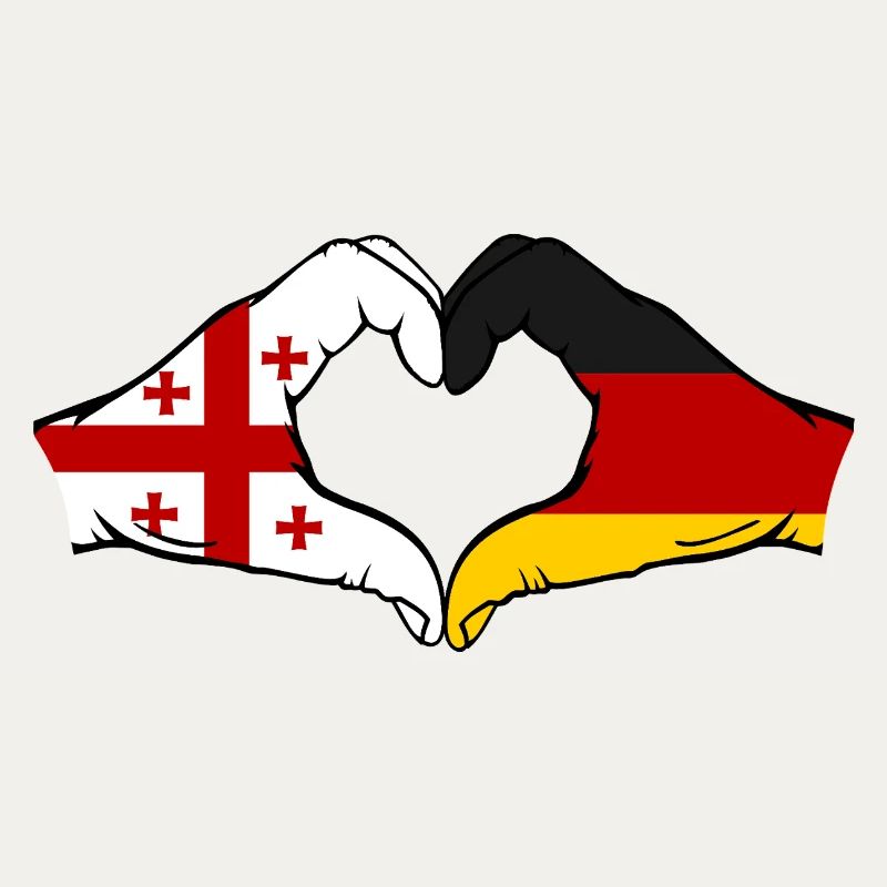 Georgia Germany Flag Hands Heart Shape