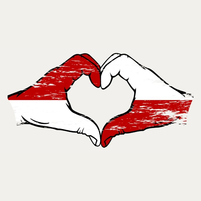 Monaco Poland Flag Hand Shape Heart Shape Used