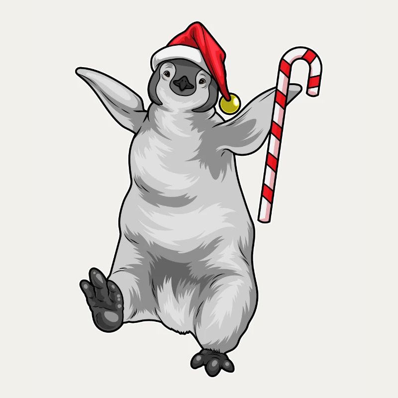 Penguin Christmas Candy Cane