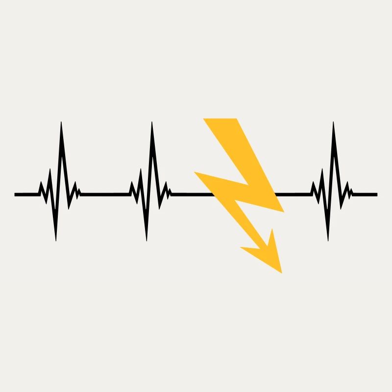 strøm puls hjerteslag frekvens elektrisk flash en