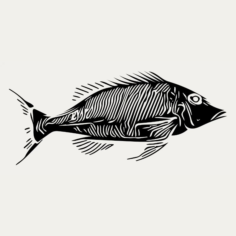 Vintage Fish HerringBone Bony Fish Skeleton
