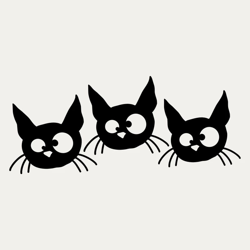 Three Cats Squint Funny 3 Crazy Grimaces