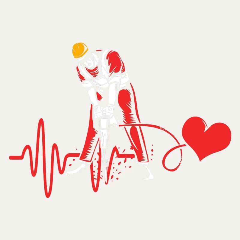 Construction worker construction site heartbeat