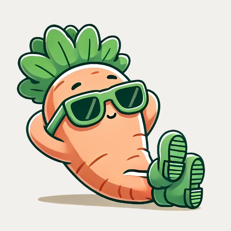 Cool Relaxing Carrot with Sunglasses