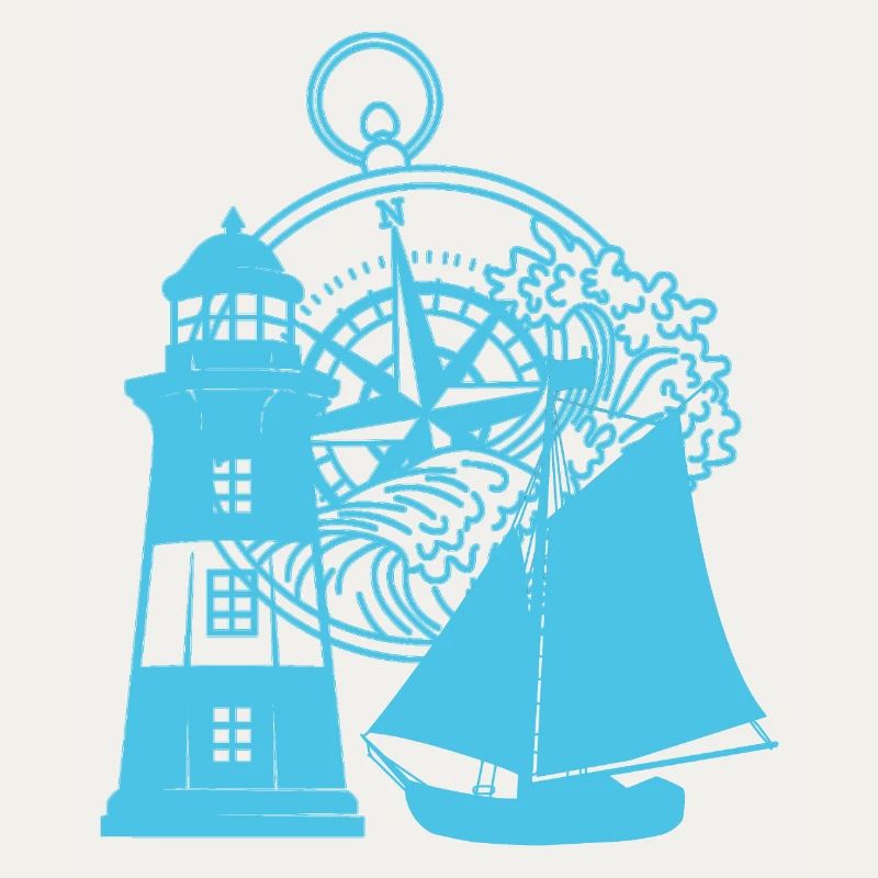 maritim Kompass Segelschiff Leuchtturm