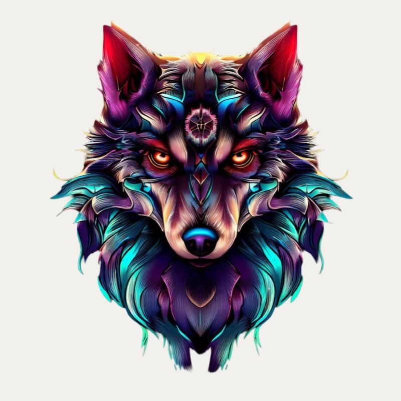 Wolf's Head Synthwave Wolf
