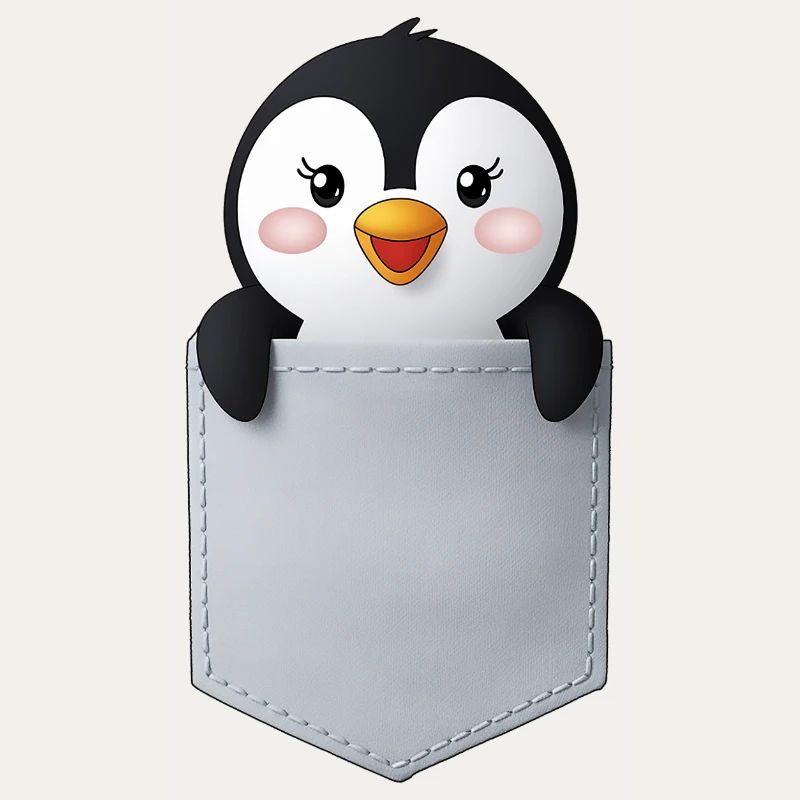 Pingouin mignon dans la poche de poitrine