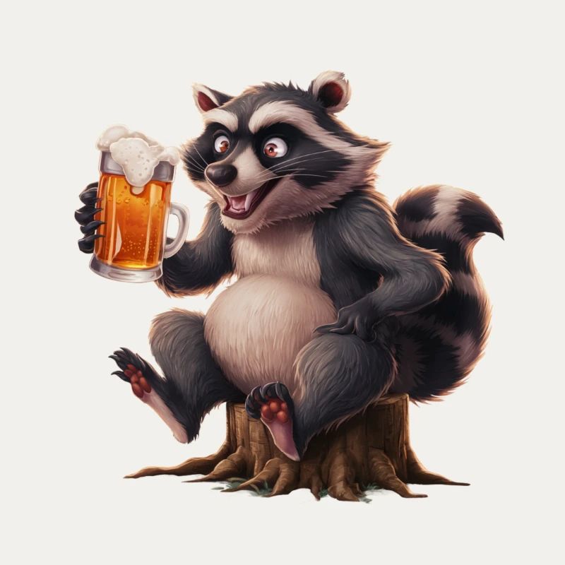 Waschbär Bier Geschenk