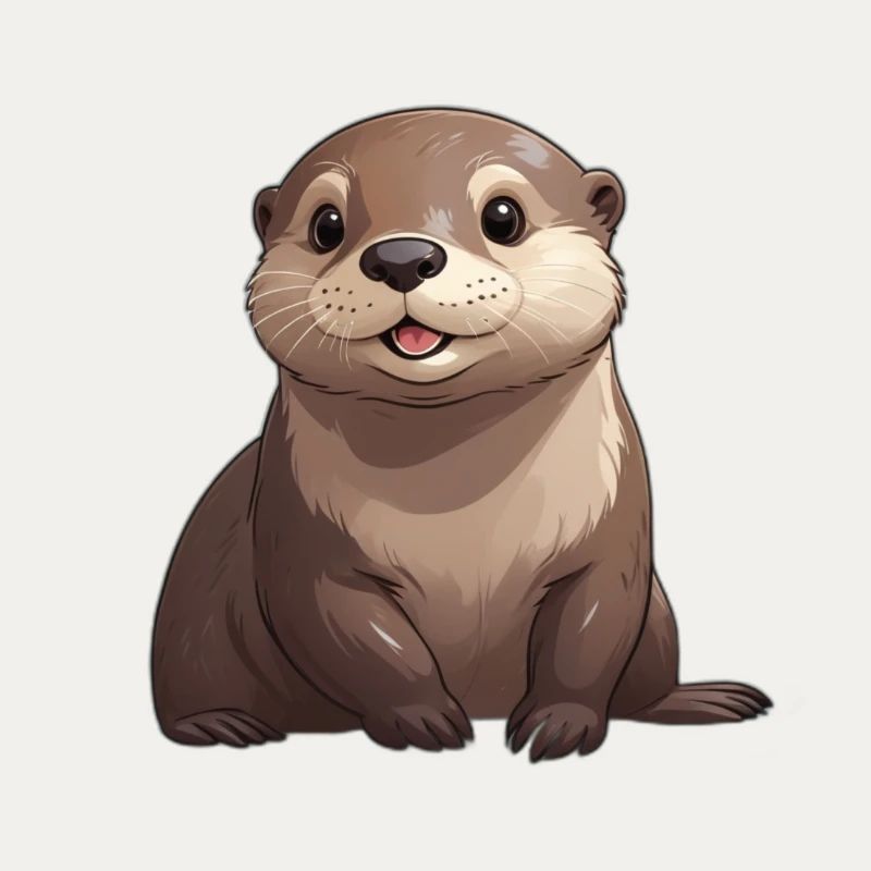 Niedlicher sitzender Otter