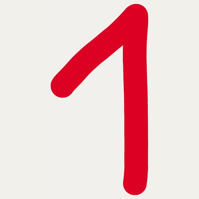 1 Nummer eins Zahl rot Geburtstag