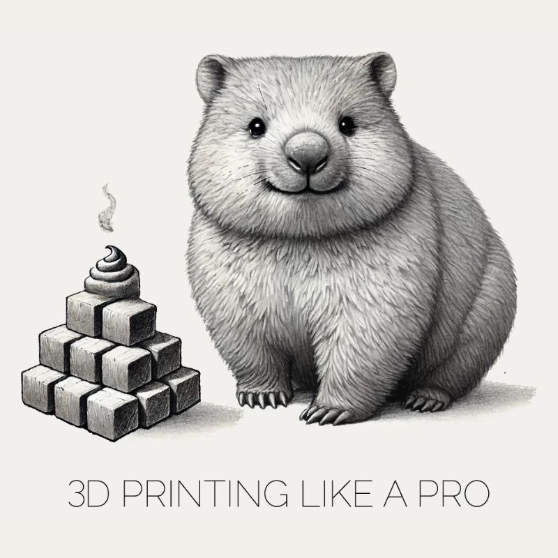 Wombat imprimant en 3D comme un Pro Cubic caca drôle