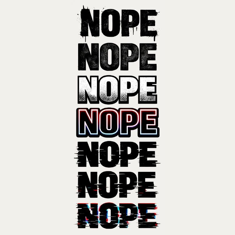 Nein, Neon-Glitch-Textstack