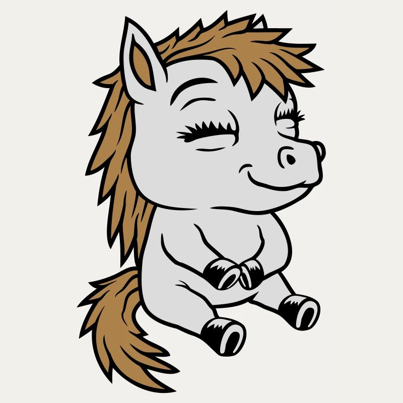 Small seated comic pony