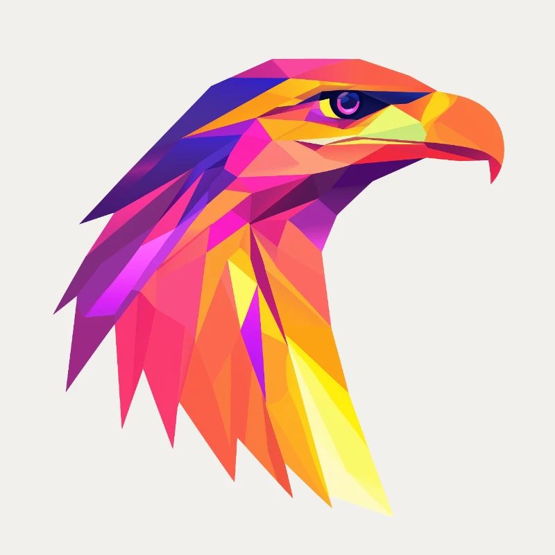 Eagle Head Low Poly Logo Design