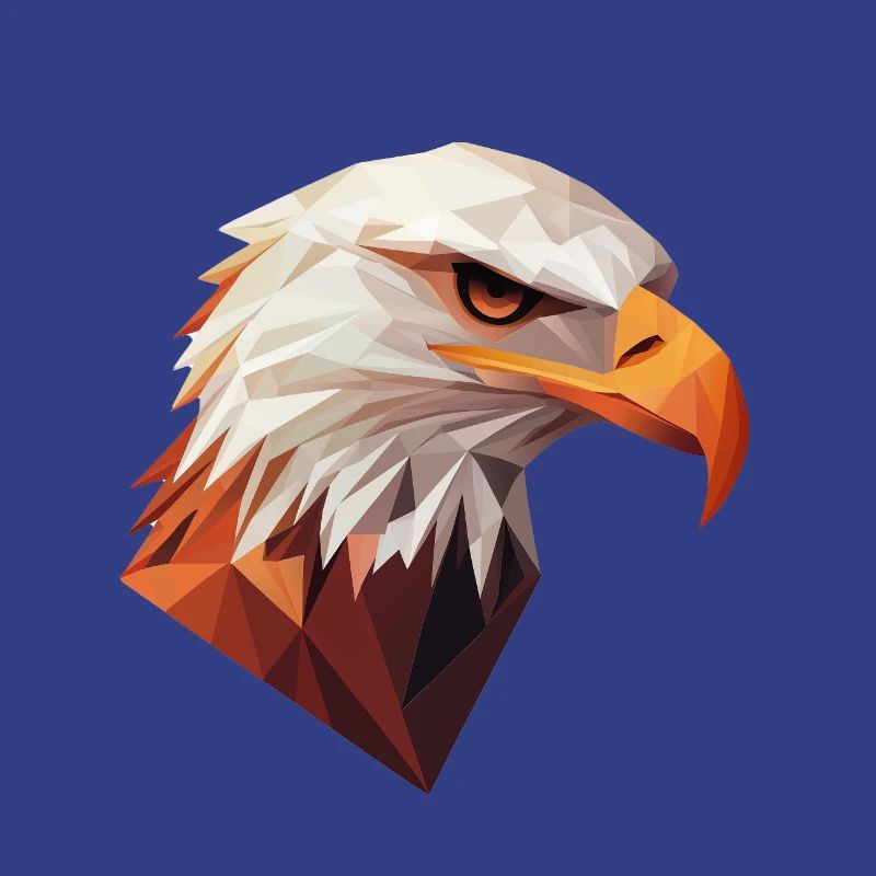 Conception de logo Eagle Head Low Poly Art