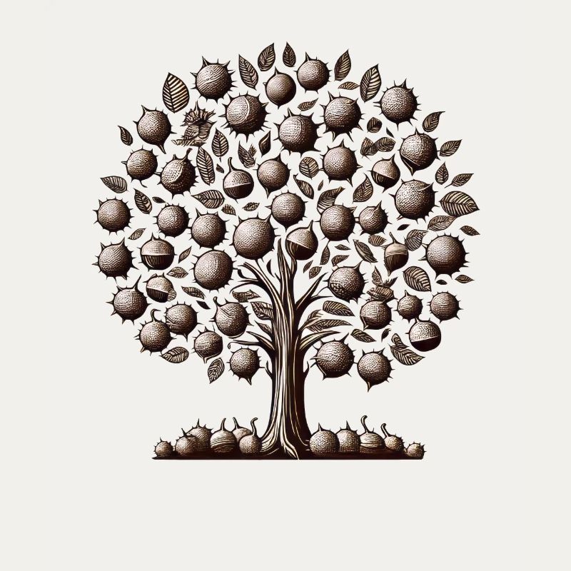 Herbstliche Kastanienpracht: Ein Baum voller