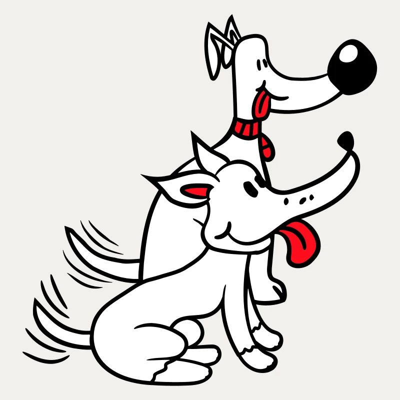 2 chiens équipe deux amis queue wiggle équipage