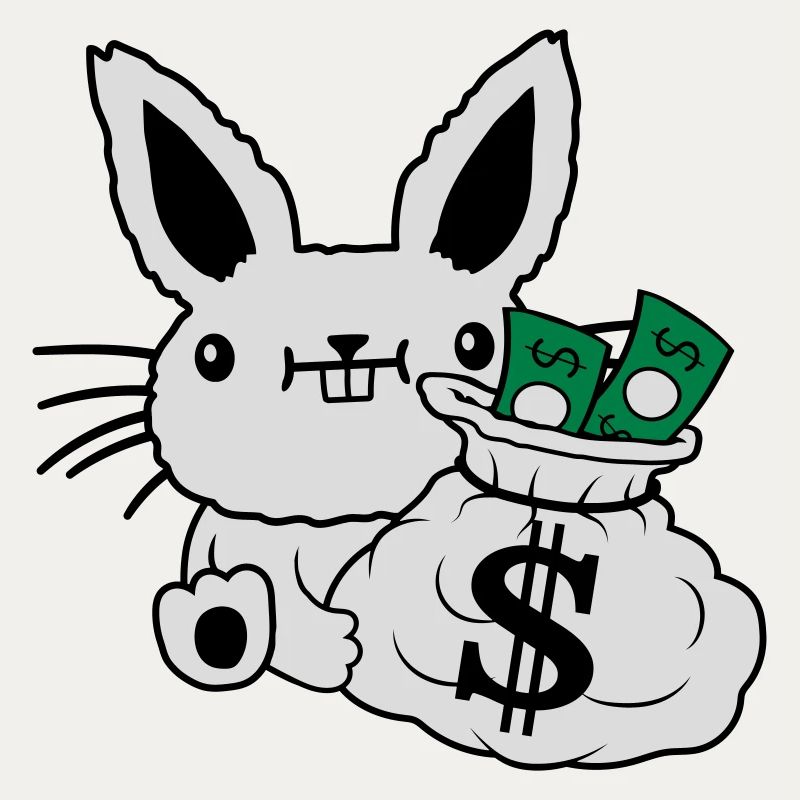 Reicher Geldsack Osterhase Geldscheine