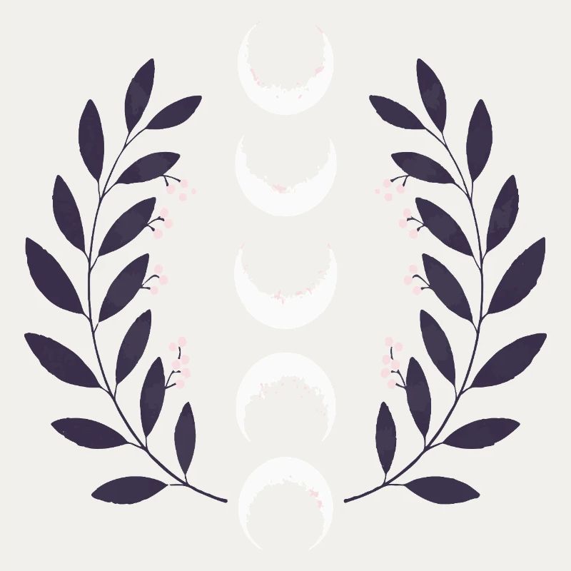 Phase de lune céleste BOHO Fleurs sauvages Zodiaque Sorcière