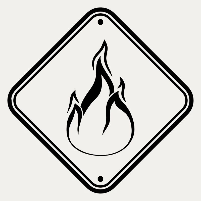 warning sign shield caution caution danger feu