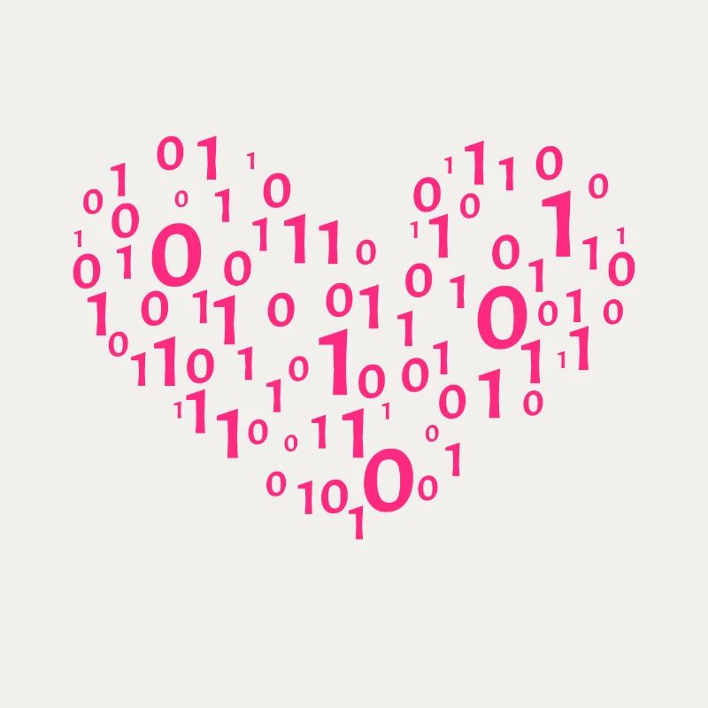 Heart Binary Coding Computer Science Gift