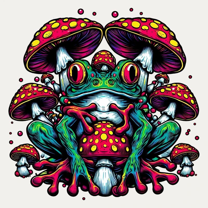 Frog with toadstool