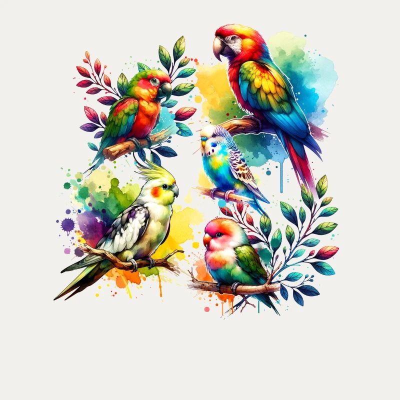 Divers oiseaux perroquets